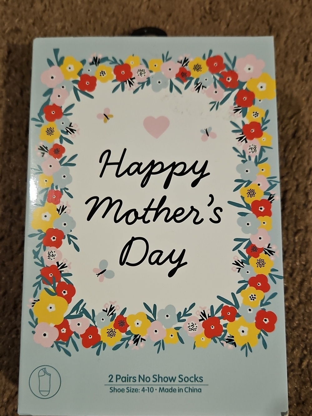 Happy Mother's Day Floral No-Show 2-ct Socks